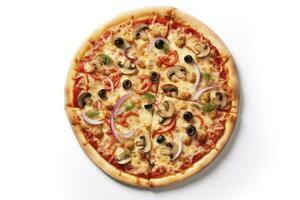 AI generated Pizza isolated on white background. AI Generated photo