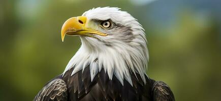 AI generated Portrait of an american bald eagle, wildlife. Generative AI photo