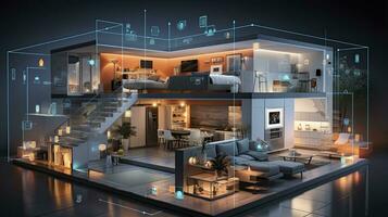 AI generated A Glimpse into the Connected Smart Home of Tomorrow. AI Generated photo