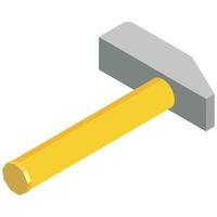 Isometric Hammer Icon vector