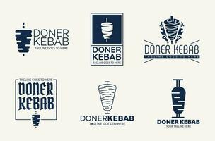 logotipo de shawarma para restaurantes y mercados. plantilla de logotipo de doner kebab. vector