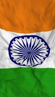 India Vertical Flags Closeup Seamless Looping Background, Looped Bump Texture Cloth Waving Slow Motion, Status, 3D Rendering video