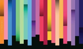 Colorful vertical lines background template copy space. Geometric color block backdrop. vector