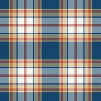 Plaid seamless pattern in blue. Check fabric texture. Vector textile print.