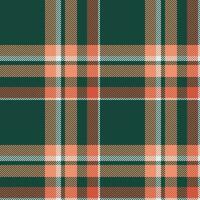 Plaid seamless pattern in green. Check fabric texture. Vector textile print.