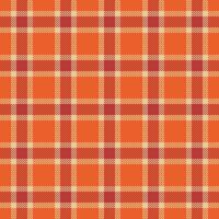 Funky check plaid textile, layout pattern tartan vector. Hounds tooth seamless fabric texture background in orange and red colors. vector