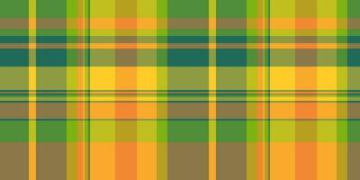 Rag textile check tartan, model fabric vector pattern. Covering texture background plaid seamless in amber and yellow colors.