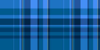 Tribal textile tartan check, design background pattern texture. Rough seamless fabric vector plaid in blue and cyan colors.