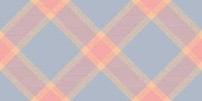 Gift tartan seamless plaid, poster fabric check background. Chequered textile texture vector pattern in pastel and red colors.