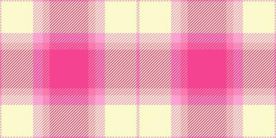 Masculine background plaid seamless, blank vector check texture. Border textile pattern tartan fabric in pink and lemon chiffon colors.