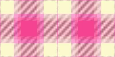 Masculine background plaid seamless, blank vector check texture. Border textile pattern tartan fabric in pink and lemon chiffon colors.