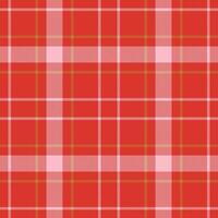 Plaid seamless pattern in red. Check fabric texture. Vector textile print.