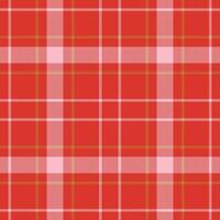 Plaid seamless pattern in red. Check fabric texture. Vector textile print.