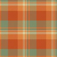 Delicate vector texture check, ornament fabric tartan background. Room pattern seamless textile plaid in orange and pastel colors.