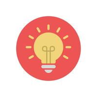 Light bulb icon in flat design. Lightbulb symbol vector