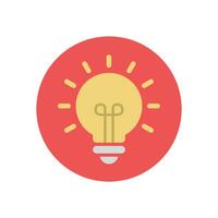 Light bulb icon in flat design. Lightbulb symbol vector