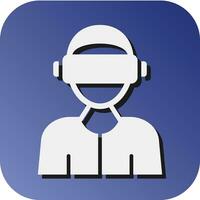 Virtual Reality Vector Glyph Gradient Background Icon For Personal And Commercial Use.