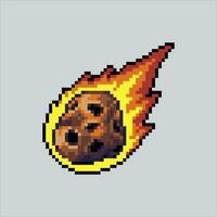 Pixel art illustration Meteor. Pixelated Meteor. Space Comet Meteor pixelated for the pixel art game and icon for website and video game. old school retro. vector