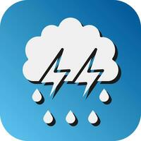 Thunderstorm Vector Glyph Gradient Background Icon For Personal And Commercial Use.