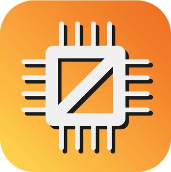 computadora chip vector glifo degradado antecedentes icono para personal y comercial usar.