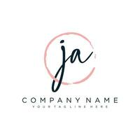 initials letter JA handwriting logo vector template