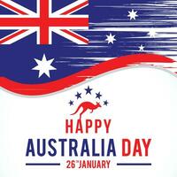 Happy Australia day lettering. calligraphy with flag map of Australia . Vector illustration