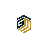 Initial Letter GM Hexagon Minimalist Modern Logo vector