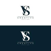 iniciales letra vs o sv logo diseños vector