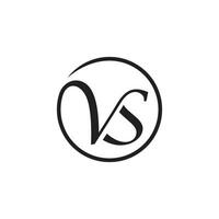 VS Initial handwriting logo vector