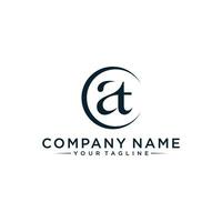 initial letter logo AT or TA, logo template designs vector