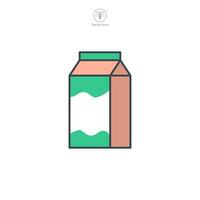 jugo caja icono símbolo vector ilustración aislado en blanco antecedentes