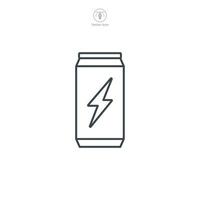 energía bebida lata icono símbolo vector ilustración aislado en blanco antecedentes