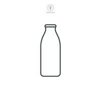 Leche botella icono símbolo vector ilustración aislado en blanco antecedentes