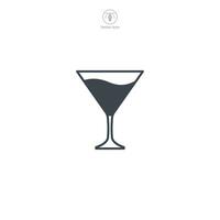 Cocktail Glass Icon symbol vector illustration isolated on white background