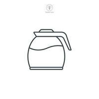 café maceta icono símbolo vector ilustración aislado en blanco antecedentes