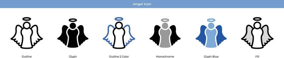 conjunto de iconos de ángel vector