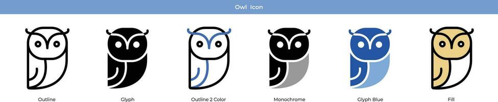 Owl Icon Set vector