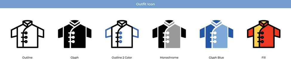 Outfit New year Icon Set Vector