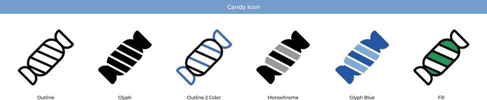 conjunto de iconos de caramelo vector