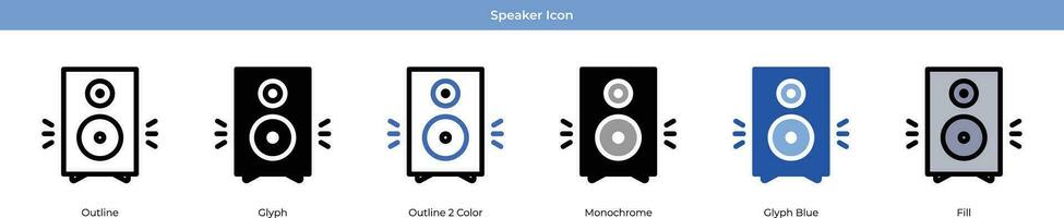 Speaker New year Icon Set Vector