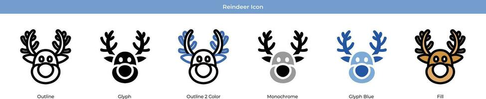 Reindeer Icon Set vector