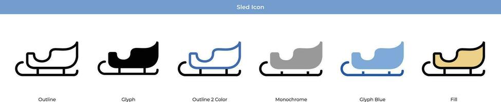 Sled Icon Set vector