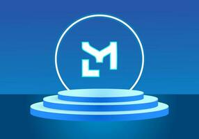 Letter ML blue logo sign. Vector logo design for business.