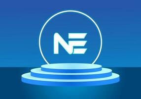 NE logo Blue Design. Vector logo design for business.