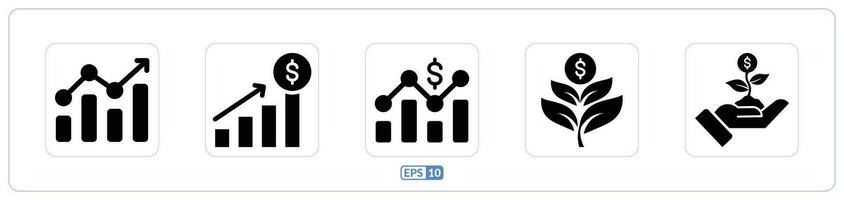 Money growth, analytics flat icon vector