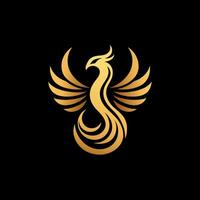 Luxury Golden Phoenix Logo vector