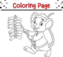 Funny rat coloring page for kids vector