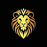 lion head vector logo design isolated on a black background