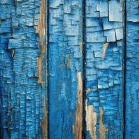 AI generated old blue painted wood texture background photo