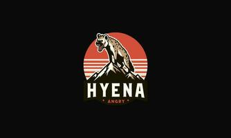 hiena enojado en montaña vector mascota diseño